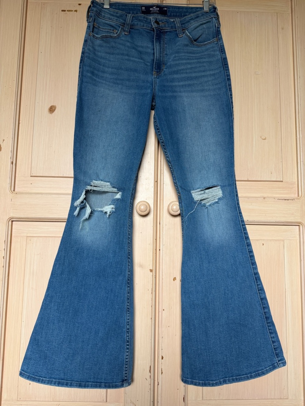Hollister Blue Distressed Flare Jeans